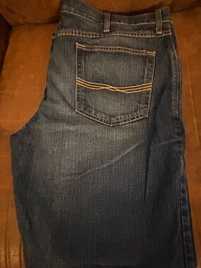 Ariat Men’s Dark Blue Denim Jeans with Contrast Stitching
